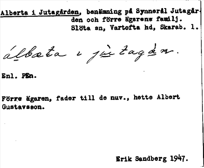 Bild på arkivkortet för arkivposten Alberta i Jutagården