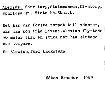Bild på arkivkortet för arkivposten Alexius
