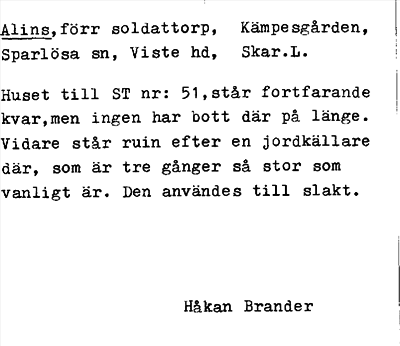 Bild på arkivkortet för arkivposten Alins