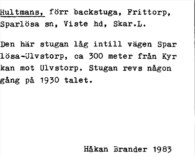 Bild på arkivkortet för arkivposten Hultmans