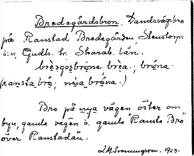 Bild på arkivkortet för arkivposten Bredegårdsbron