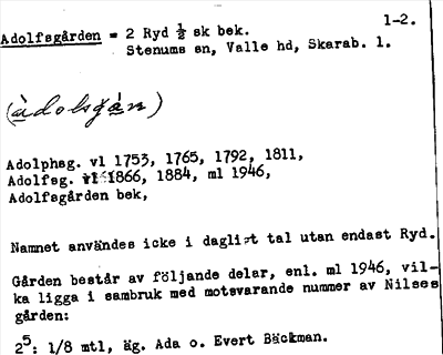 Bild på arkivkortet för arkivposten Adolfsgården
