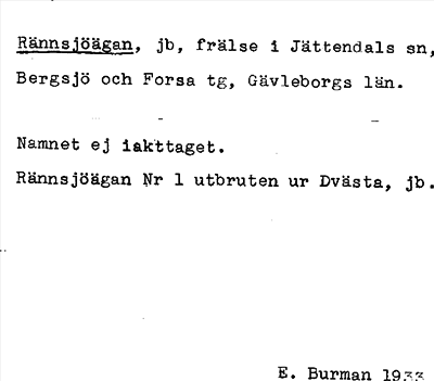 Bild på arkivkortet för arkivposten Rännsjöägan