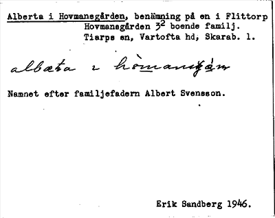Bild på arkivkortet för arkivposten Alberta i Hovmansgården