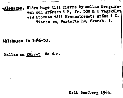 Bild på arkivkortet för arkivposten +Alehagen