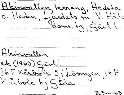 Bild på arkivkortet för arkivposten Akinvallen