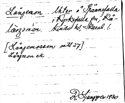 Bild på arkivkortet för arkivposten Långemon
