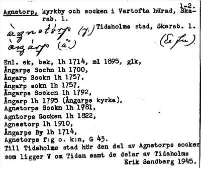 Bild på arkivkortet för arkivposten Agnetorp