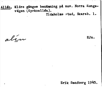 Bild på arkivkortet för arkivposten Allén