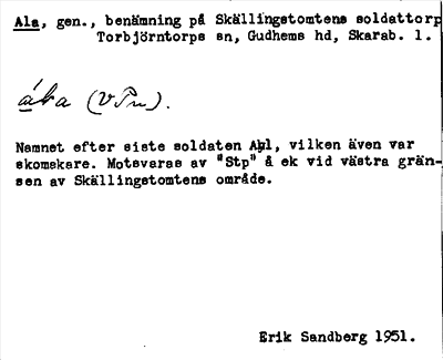 Bild på arkivkortet för arkivposten Ala