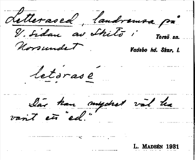 Bild på arkivkortet för arkivposten Letterased