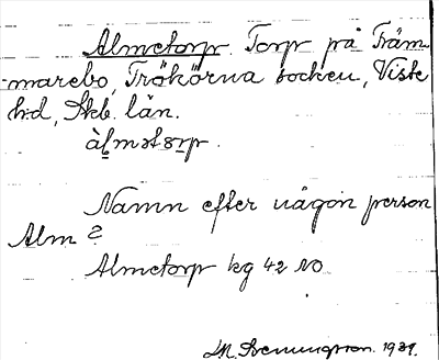 Bild på arkivkortet för arkivposten Almetorp