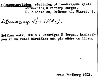 Bild på arkivkortet för arkivposten Allmänningsliden