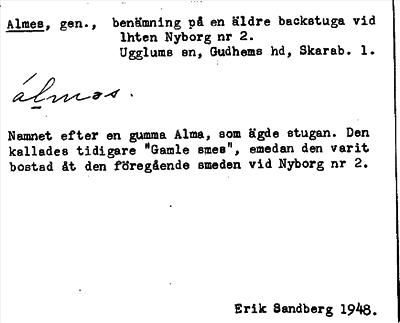 Bild på arkivkortet för arkivposten Almes
