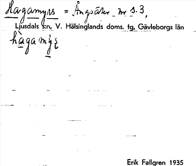 Bild på arkivkortet för arkivposten Hagamyrs
