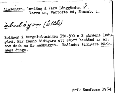 Bild på arkivkortet för arkivposten Aledungen