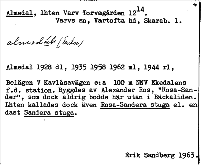 Bild på arkivkortet för arkivposten Almedal