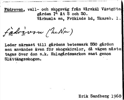 Bild på arkivkortet för arkivposten Fädreven