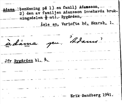 Bild på arkivkortet för arkivposten Adama