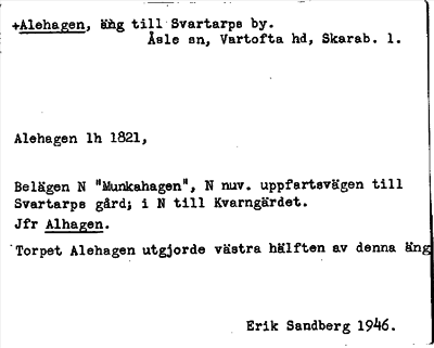 Bild på arkivkortet för arkivposten +Alehagen