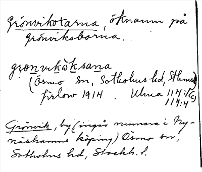 Bild på arkivkortet för arkivposten Grönvikotarna