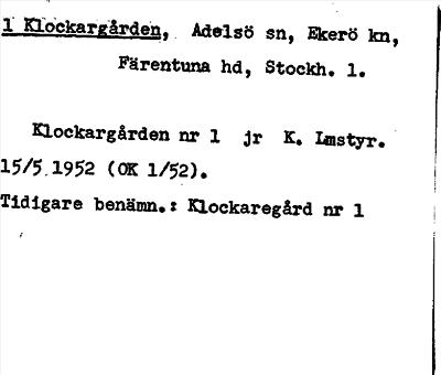 Bild på arkivkortet för arkivposten Klockargården