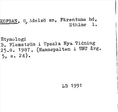 Bild på arkivkortet för arkivposten Kofsan