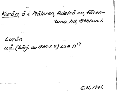 Bild på arkivkortet för arkivposten Kurön