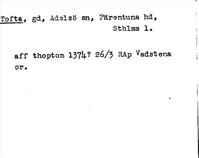 Bild på arkivkortet för arkivposten Tofta