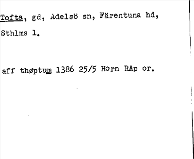 Bild på arkivkortet för arkivposten Tofta