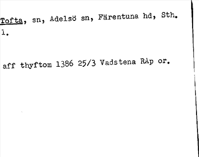 Bild på arkivkortet för arkivposten Tofta