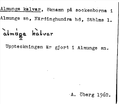 Bild på arkivkortet för arkivposten Almunge kalvar