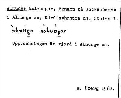 Bild på arkivkortet för arkivposten Almunge kalvungar