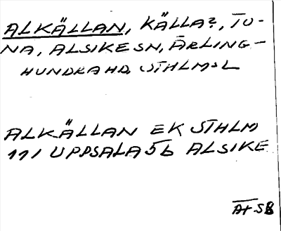 Bild på arkivkortet för arkivposten Alkällan