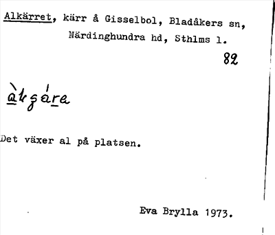 Bild på arkivkortet för arkivposten Alkärret