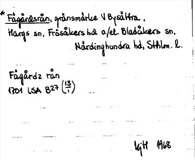 Bild på arkivkortet för arkivposten *Fägårdsrån