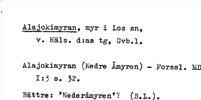 Bild på arkivkortet för arkivposten Alajokimyran