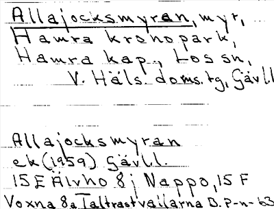 Bild på arkivkortet för arkivposten Allajocksmyran