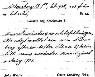 Bild på arkivkortet för arkivposten Allersberg