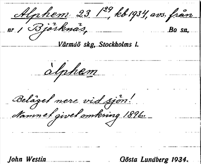 Bild på arkivkortet för arkivposten Alphem