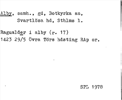 Bild på arkivkortet för arkivposten Alby