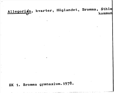 Bild på arkivkortet för arkivposten Allegorin