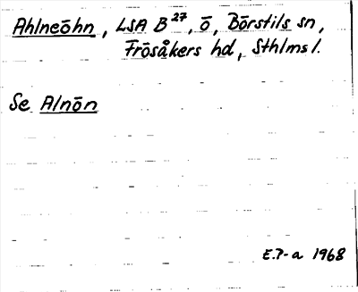 Bild på arkivkortet för arkivposten Ahlneöhn, se Alnön