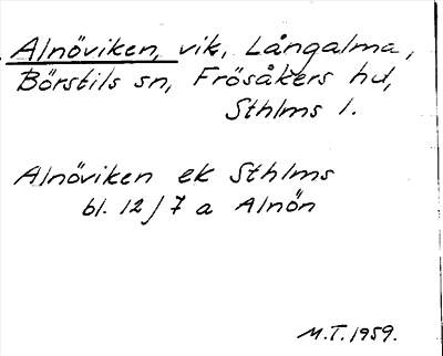 Bild på arkivkortet för arkivposten Alnöviken