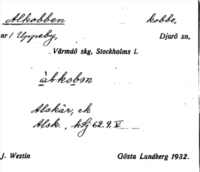 Bild på arkivkortet för arkivposten Alkobben