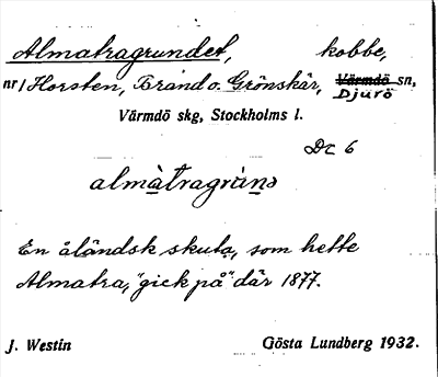 Bild på arkivkortet för arkivposten Almatragrundet