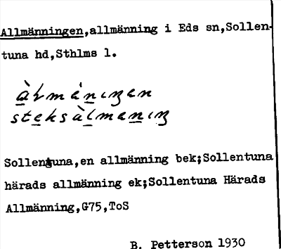 Bild på arkivkortet för arkivposten Allmänningen