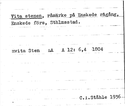 Bild på arkivkortet för arkivposten Vita stenen