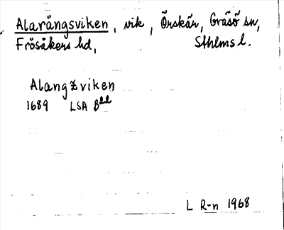 Bild på arkivkortet för arkivposten Alarängsviken