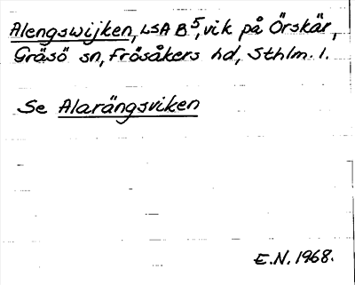 Bild på arkivkortet för arkivposten Alengswijken, se Alarängsviken